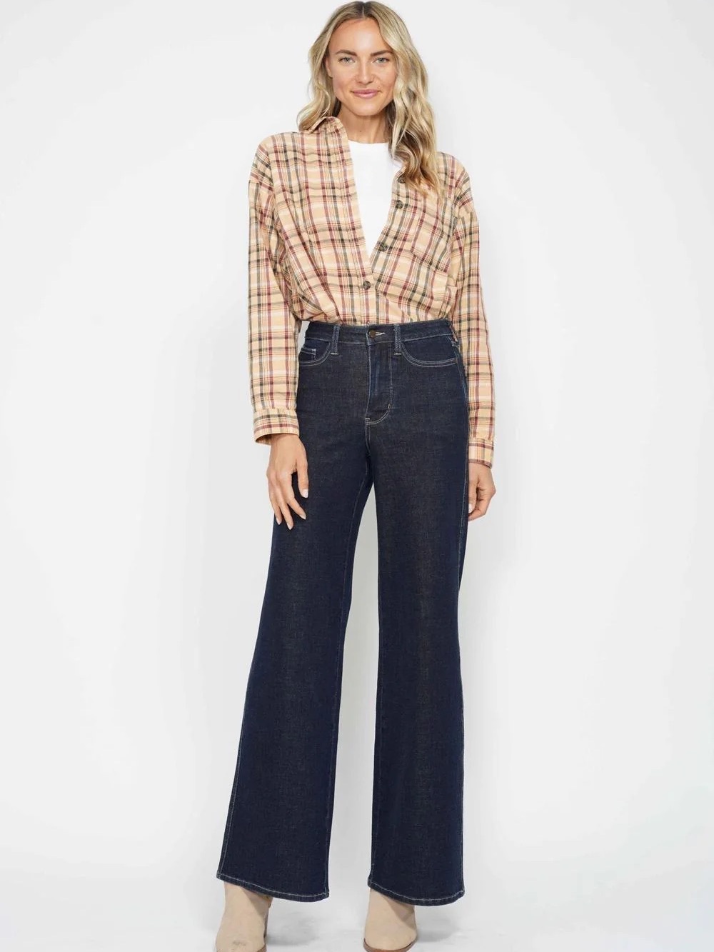 NWT Judy Blue High Waist Tummy Control Retro Wide Leg Denim Jeans